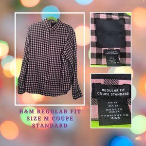 H&M Black and Pink Button down